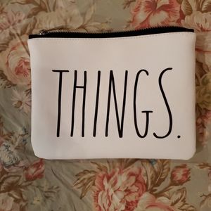 Rae Dunn "THINGS" large lettered zippered pouch.